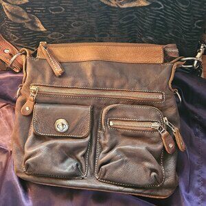 Roots Canada Vintage Crossbody Two-tone Leather Bag